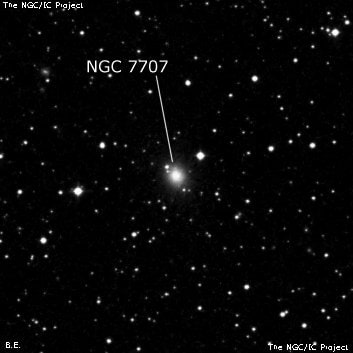 NGC 7707 - галактика. Описание NGC 7707:, Галактика в созвездии Андромеда