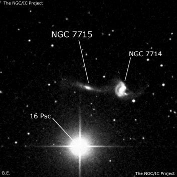 NGC 7715 - галактика. Описание NGC 7715:, Галактика в созвездии Рыбы