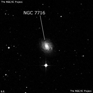 NGC 7716 - спиральная галактика с баром. Описание NGC 7716:, Галактика в созвездии Рыбы