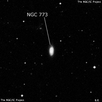 NGC 773 - спиральная галактика. Описание NGC 773:, Галактика в созвездии Кит