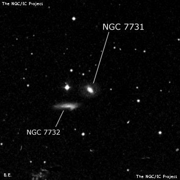 NGC 7731 - спиральная галактика с баром. Описание NGC 7731:, Галактика в созвездии Рыбы