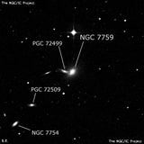 NGC 7759 - спиральная галактика с баром. Описание NGC 7759:, Галактика в созвездии Водолей