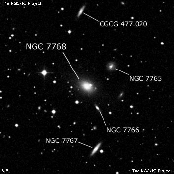 NGC 7768 - эллиптическая галактика. Описание NGC 7768:, Галактика в созвездии Пегас