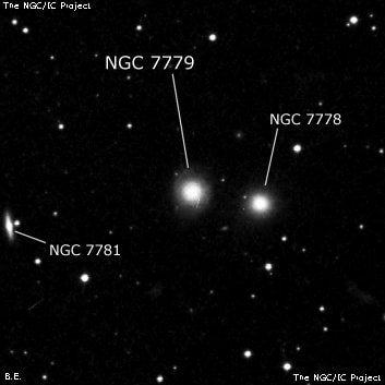 NGC 7779 - линзовидная галактика. Описание NGC 7779:, Галактика в созвездии Рыбы