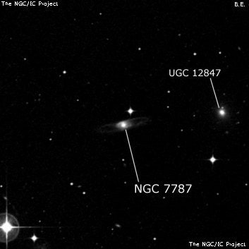 NGC 7787 - линзовидная галактика. Описание NGC 7787:, Галактика в созвездии Рыбы