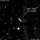 NGC 7831 - спиральная галактика. Описание NGC 7831:, Галактика в созвездии Андромеда