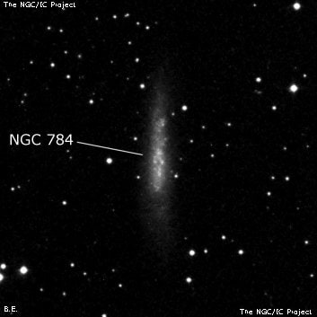 NGC 784 - спиральная галактика с баром. Описание NGC 784:, Галактика в созвездии Треугольник