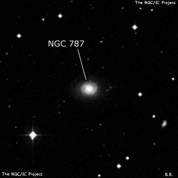 NGC 787 - спиральная галактика. Описание NGC 787:, Галактика в созвездии Кит
