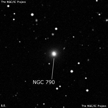 NGC 790 - линзовидная галактика. Описание NGC 790:, Галактика в созвездии Кит