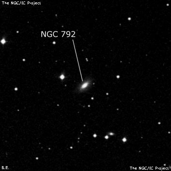NGC 792 - линзовидная галактика. Описание NGC 792:, Галактика в созвездии Овен