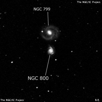 NGC 800 - спиральная галактика. Описание NGC 800:, Галактика в созвездии Кит
