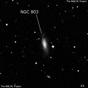 NGC 803 - спиральная галактика. Описание NGC 803:, Галактика в созвездии Овен