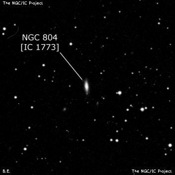 NGC 804 - линзовидная галактика. Описание NGC 804:, Галактика в созвездии Треугольник