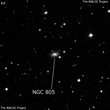 NGC 805 - спиральная галактика с баром. Описание NGC 805:, Галактика в созвездии Треугольник