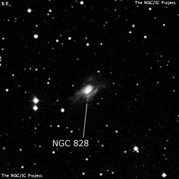 NGC 828 - галактика. Описание NGC 828:, Галактика в созвездии Андромеда