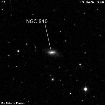 NGC 840 - спиральная галактика с баром. Описание NGC 840:, Галактика в созвездии Кит