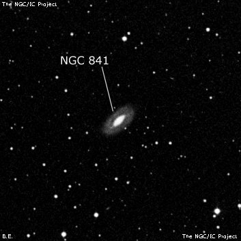 NGC 841 - спиральная галактика с баром. Описание NGC 841:, Галактика в созвездии Андромеда
