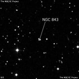 NGC 843 - три звезды. Описание NGC 843:, Объект глубокого космоса в созвездии Треугольник