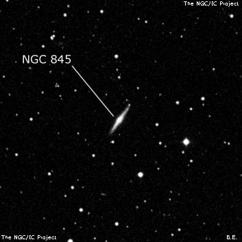 NGC 845 - спиральная галактика. Описание NGC 845:, Галактика в созвездии Андромеда
