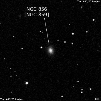 NGC 856 - спиральная галактика. Описание NGC 856:, Объект глубокого космоса в созвездии Кит
