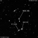 NGC 86 - галактика. Описание NGC 86:, Галактика в созвездии Андромеда