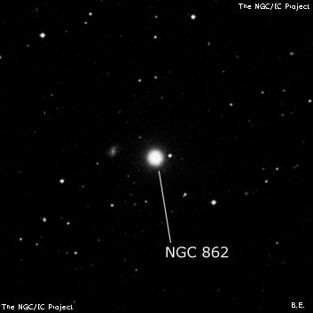 NGC 862 - эллиптическая галактика. Описание NGC 862:, Галактика в созвездии Феникс