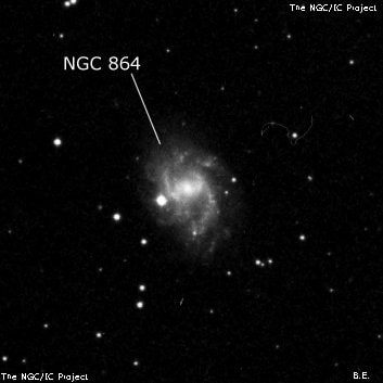 NGC 864 - спиральная галактика с баром. Описание NGC 864:, Галактика в созвездии Кит