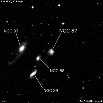 NGC 87 - галактика. Описание NGC 87:, Галактика в созвездии Феникс