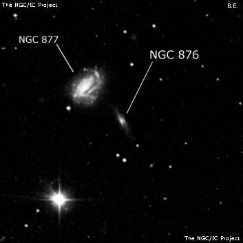 NGC 876 - спиральная галактика. Описание NGC 876:, Галактика в созвездии Овен