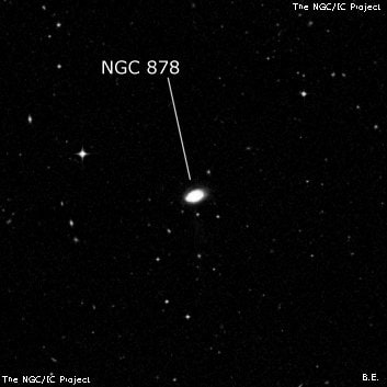 NGC 878 - спиральная галактика. Описание NGC 878:, Галактика в созвездии Кит