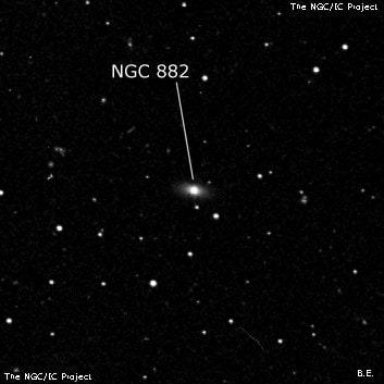 NGC 882 - линзовидная галактика. Описание NGC 882:, Галактика в созвездии Овен