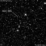 NGC 886 - рассеянное скопление звёзд. Описание NGC 886:, Рассеянное скопление в созвездии Кассиопея