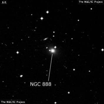 NGC 888 - галактика. Описание NGC 888:, Галактика в созвездии Часы