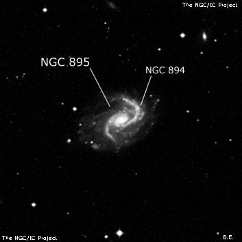 NGC 895 - спиральная галактика. Описание NGC 895:, Галактика в созвездии Кит