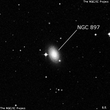 NGC 897 - спиральная галактика. Описание NGC 897:, Галактика в созвездии Печь