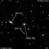 NGC 90 - спиральная галактика с баром. Описание NGC 90:, Галактика в созвездии Андромеда