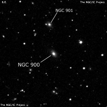 NGC 900 - линзовидная галактика. Описание NGC 900:, Галактика в созвездии Овен