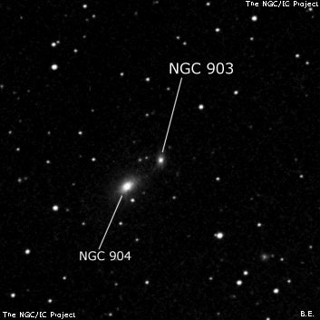 NGC 903 - линзовидная галактика. Описание NGC 903:, Галактика в созвездии Овен