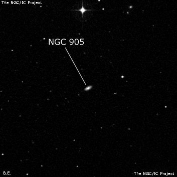 NGC 905 - линзовидная галактика. Описание NGC 905:, Галактика в созвездии Кит