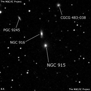 NGC 915 - линзовидная галактика. Описание NGC 915:, Галактика в созвездии Овен