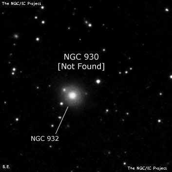 NGC 930 - H 2 -регион или часть галактики. Описание NGC 930:, Объект глубокого космоса в созвездии Овен