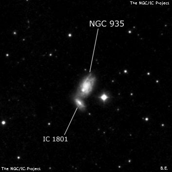 NGC 935 - спиральная галактика. Описание NGC 935:, Галактика в созвездии Овен