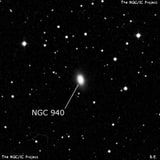 NGC 940 - линзовидная галактика. Описание NGC 940:, Объект глубокого космоса в созвездии Треугольник