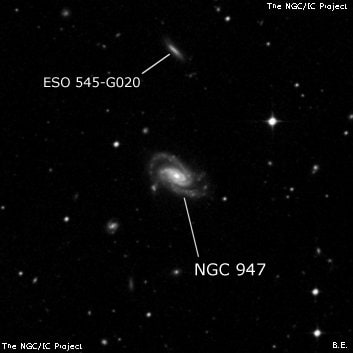 NGC 947 - спиральная галактика с баром. Описание NGC 947:, Галактика в созвездии Кит