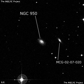 NGC 950 - спиральная галактика. Описание NGC 950:, Галактика в созвездии Кит