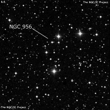 NGC 956 - рассеянное скопление звёзд. Описание NGC 956:, Рассеянное скопление в созвездии Андромеда