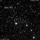 NGC 957 - рассеянное скопление звёзд. Описание NGC 957:, Рассеянное скопление в созвездии Персей