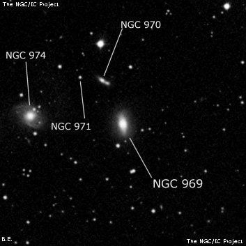 NGC 969 - линзовидная галактика. Описание NGC 969:, Галактика в созвездии Треугольник