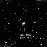 NGC 1002 - спиральная галактика с баром. Описание NGC 1002:, Объект глубокого космоса в созвездии Треугольник