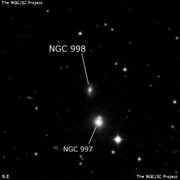 NGC 998 - спиральная галактика. Описание NGC 998:, Галактика в созвездии Кит